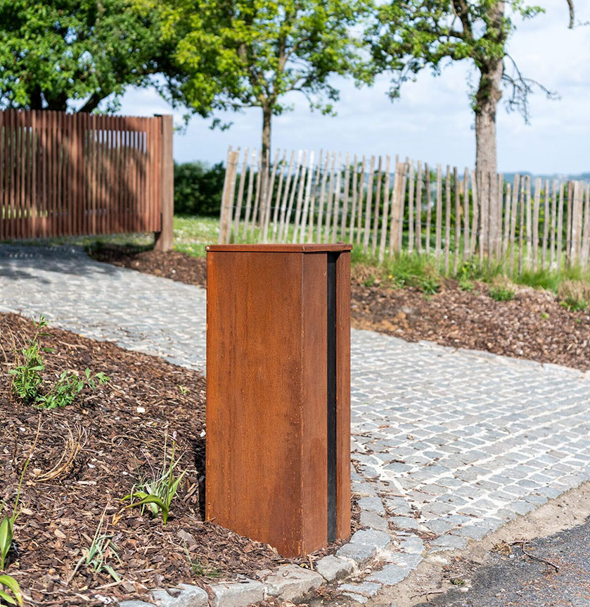 Boite aux lettres a colis Collu corten combo noire