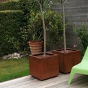 Bac en acier corten carré 2 mm