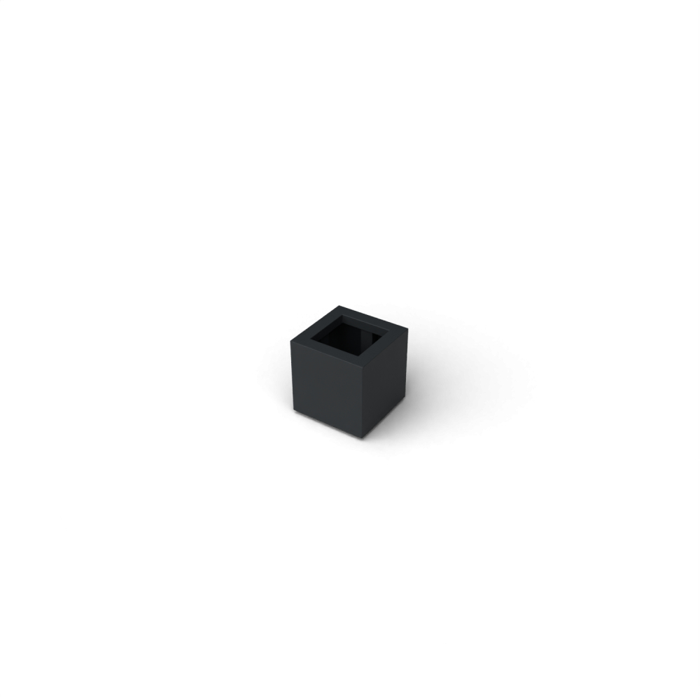 Jardinière carrée Quartus en acier alu 3 mm RAL 9005