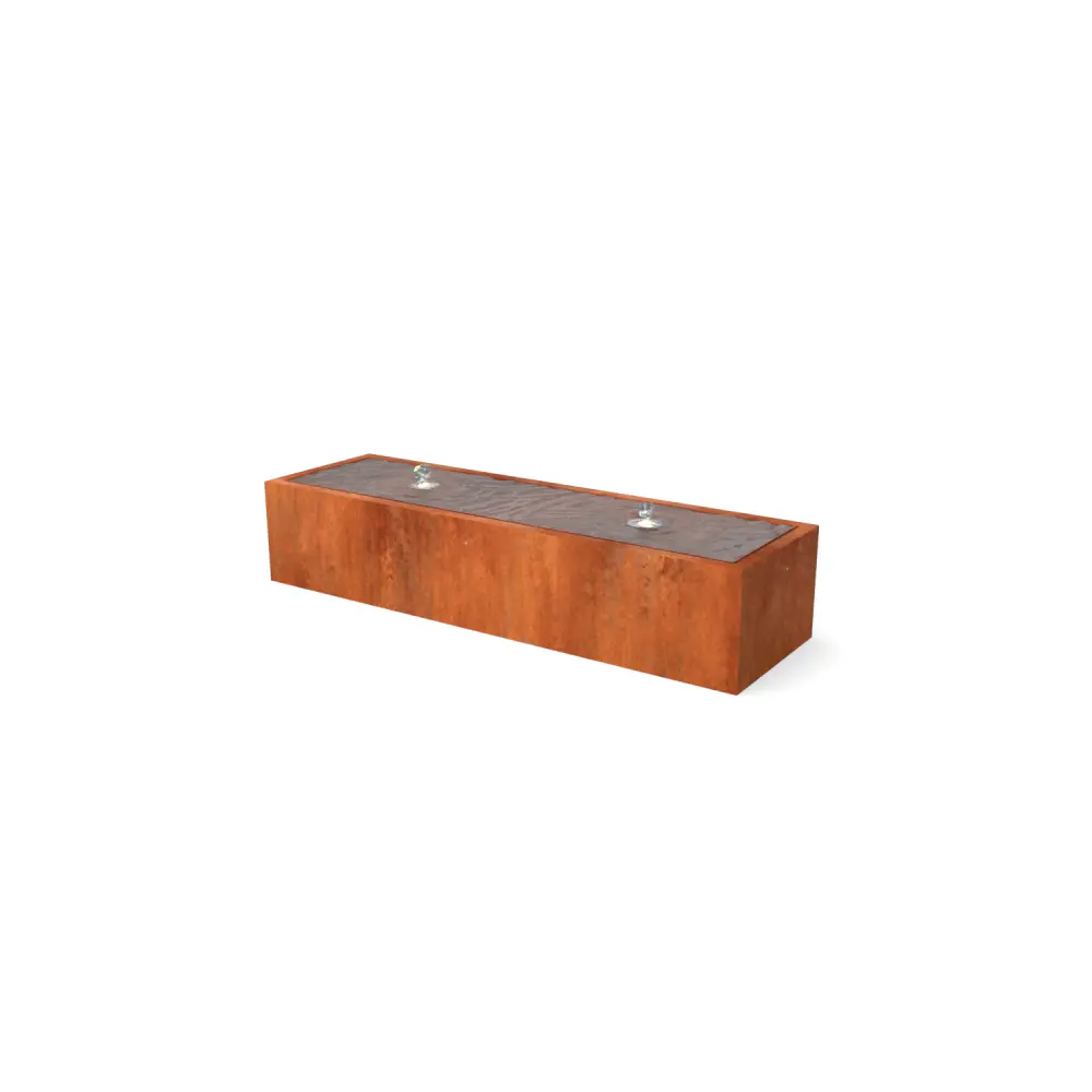 Table d'eau corten rectangulaire  (200x60x40)