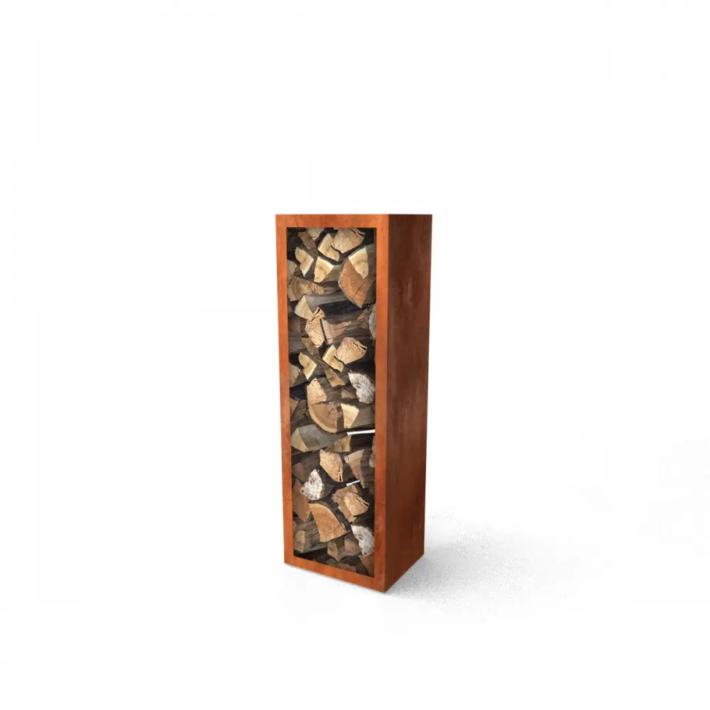Rack a buches Corten en 38.5 cm prof (50x150)